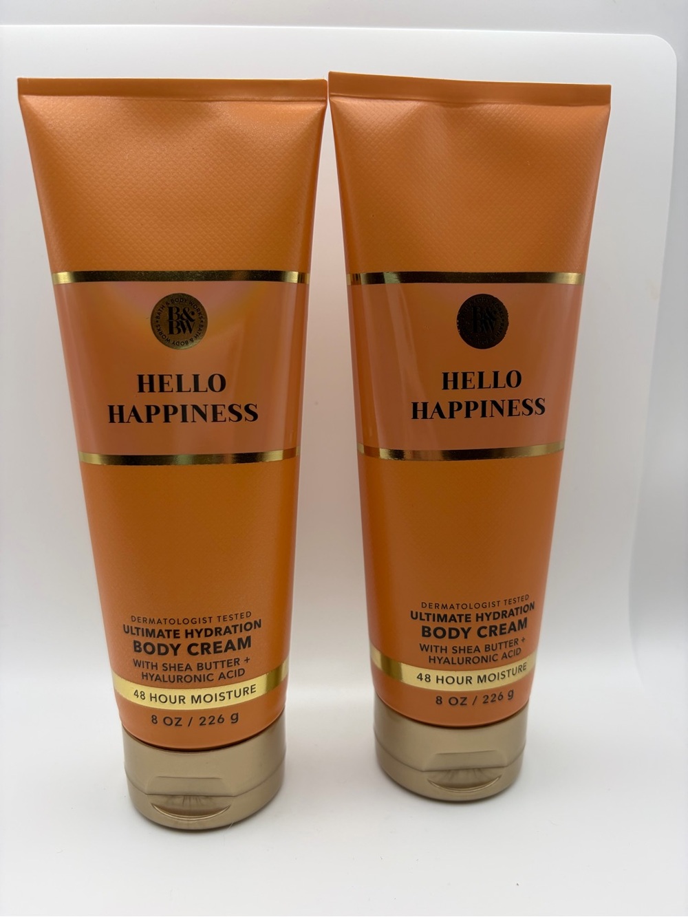 Bath & Body Works Hello Happiness Body Cream - Orange & Gold Accents